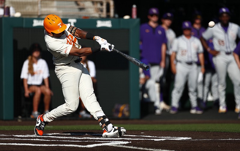Tennessee Athletics photo / Tennessee's Christian Moore hit two home runs Sunday afternoon as the No. 4 Volunteers finished off a sweep of LSU with an 8-4 victory inside Lindsey Nelson Stadium.