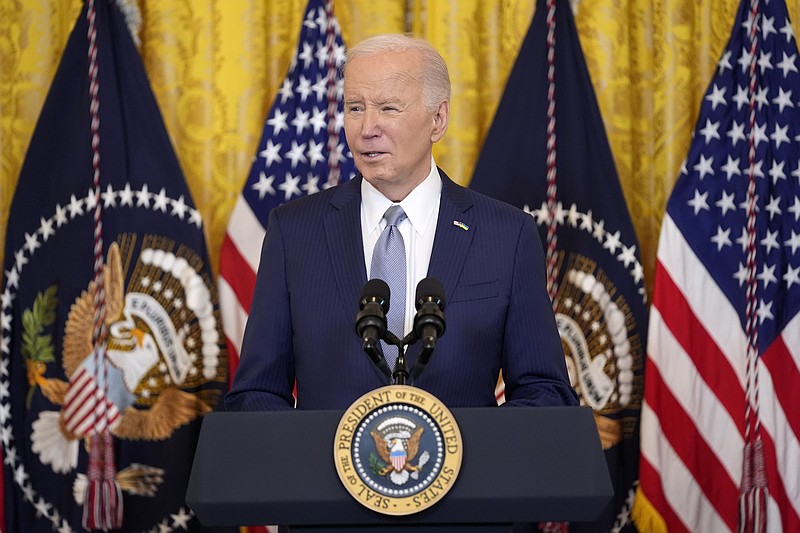 File photo/Evan Vucci/The Associated Press / President Joe Biden speaks in the East Room of the White House on Feb. 23, 2024, in Washington.