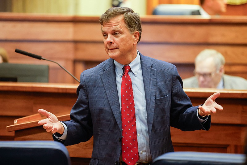 Sen. Arthur Orr, R-Decatur, speaks July 19 during a session of the Alabama Legislature in Montgomery, Ala. (Stew Milne for Alabama Reflector)