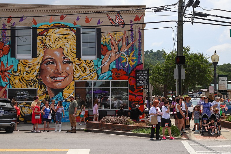 Staff file photo by Olivia Ross / The Dolly Parton mural in Ringgold, Ga., will again be central to festivities for Dolly Day. The third annual event honoring the music icon is scheduled May 11.