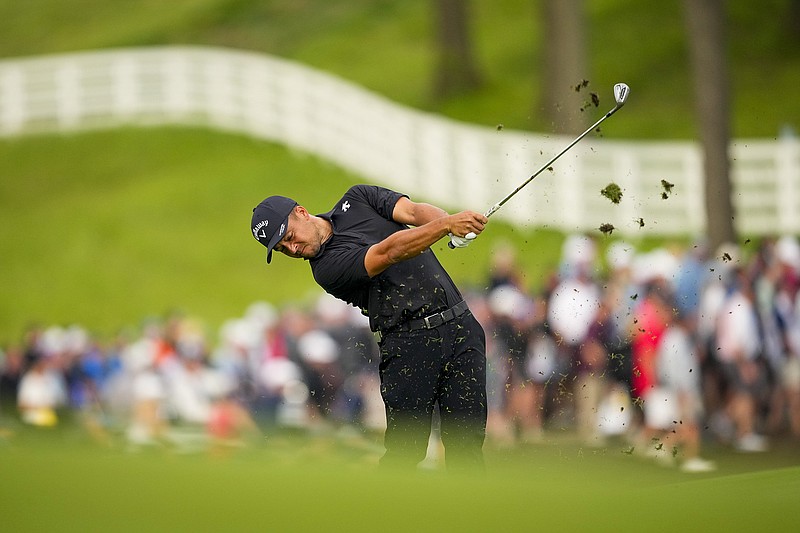 AP photo by Matt York / Xander Schauffele hits from the fairway on the 17th hole at Valhalla Golf Club during the second round of the PGA Championship on Friday in Louisville, Ky.