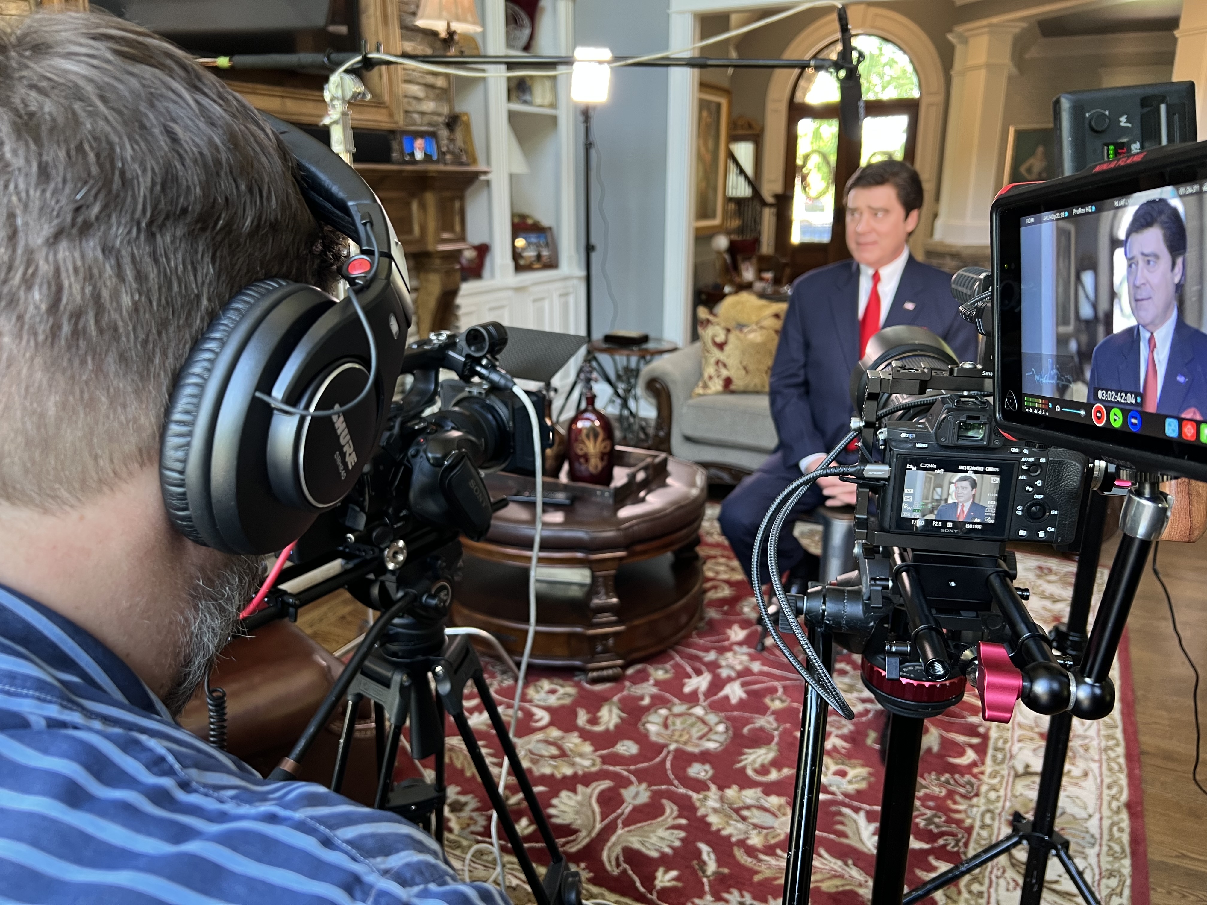 Contributed Photo / Dr. Larry Sargent speaks to filmmakers about his pioneering craniofacial work in the new documentary "Beautiful Faces."