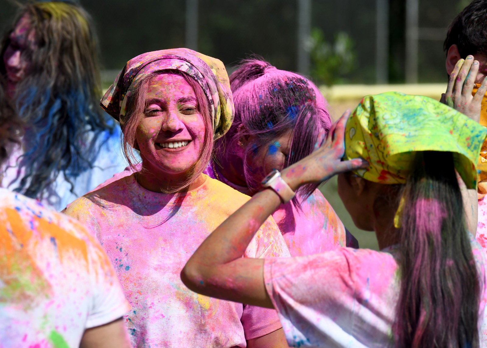 Staff Photo by Robin Rudd / Sophia Herrera smiles at Xinke Chen as the color war comes to a close at the St. Elmo Recreation Center on Aug. 20, 2024. The BlueSky Institute at BlueCross BlueShield Tennessee is a 27-month tech workforce development program that allows students to obtain a degree, learning from university professionals, and get a job with the company upon graduation.