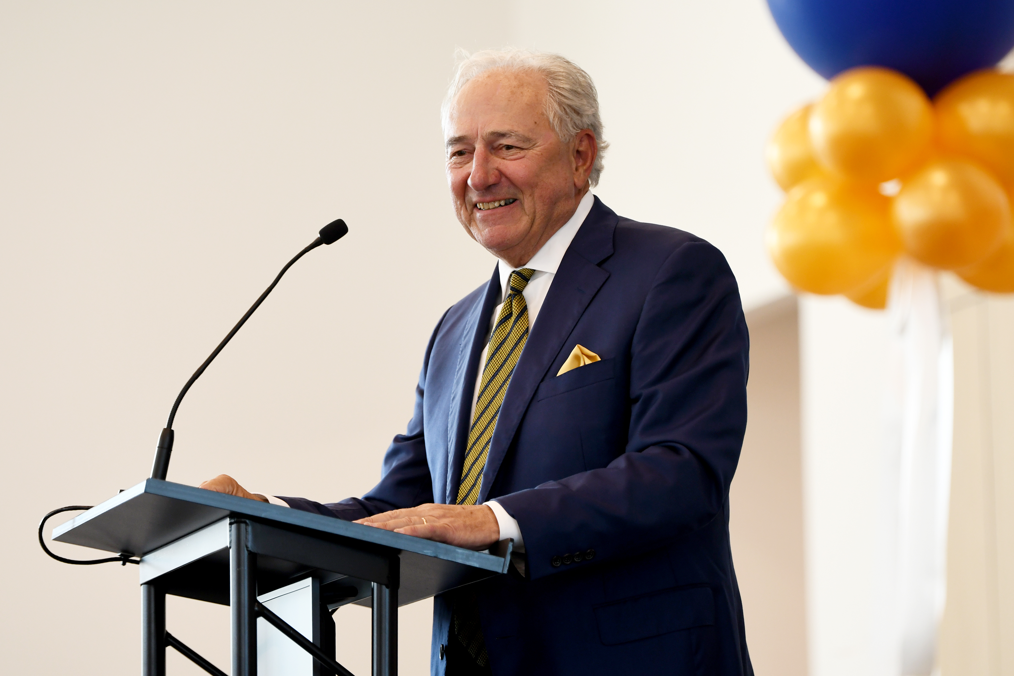 Staff photo by Abby White / John “Thunder” Thornton speaks during the State of the University Address. UTC Chancellor Steve Angle delivered his annual State of the University Address which also marked the grand opening of the Wolford Family Athletic Center on Monday, September 16, 2024.