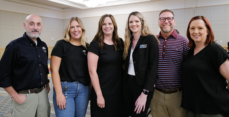 Photo by Mark Gilliland / Lee Cox, Grace McGahey, Cynthia Blackwell, Holly Graham, Andy Woodman and Tina Peters