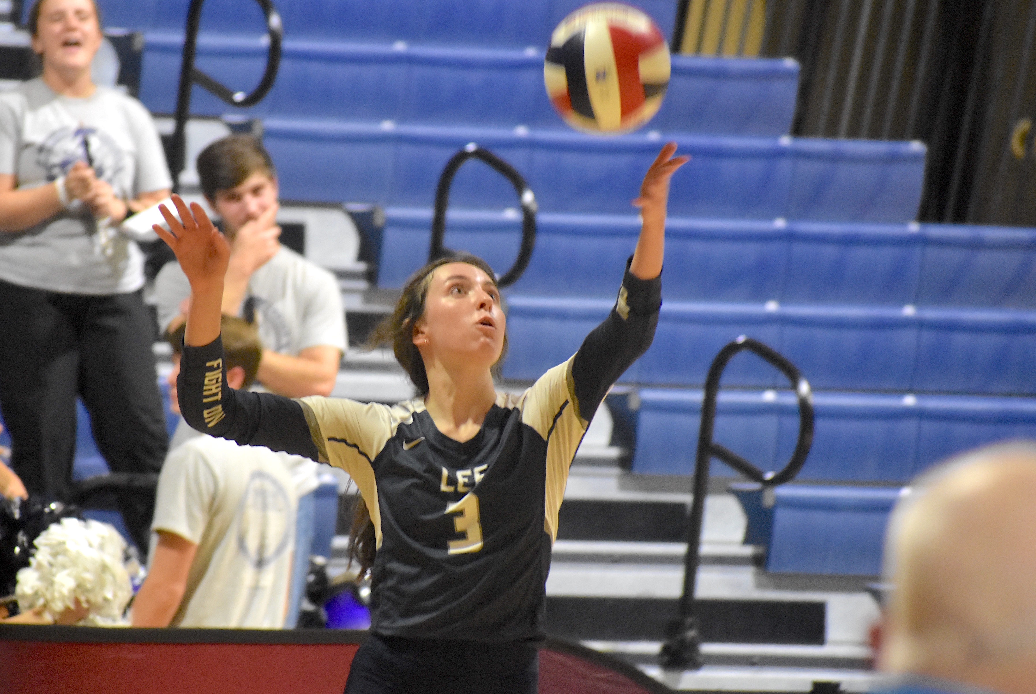 Staff photo by Patrick MacCoon / Gordon Lee senior Madilyn Bailey serves during Monday's GHSA Class A state championship match against Elite Scholars Academy at LakePoint Sports in Emerson, Ga.