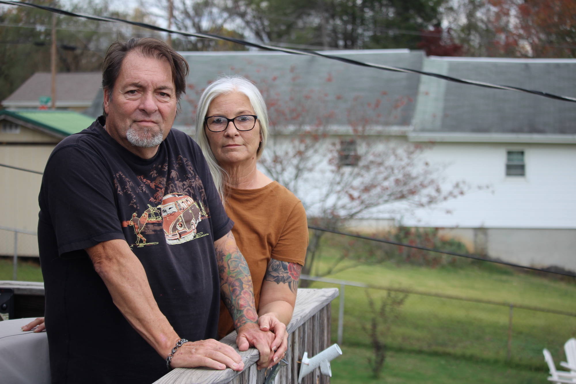 Jerry and Katherine Qualls of Mount Carmel, Tennessee, have filed complaints with the Tennessee government about the care provided at Ballad Health's Holston Valley Medical Center. (Brett Kelman/KFF Health News)
