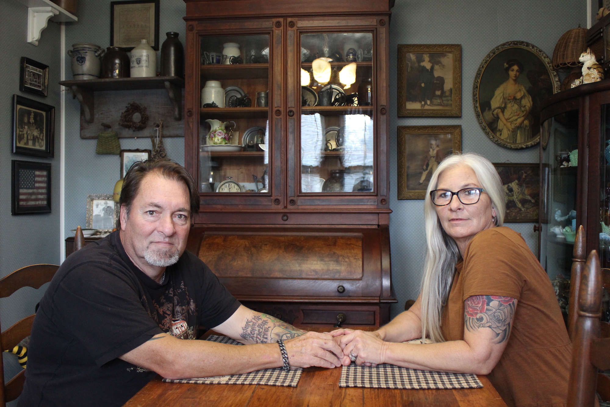 Jerry and Katherine Qualls of Mount Carmel, Tennessee, have filed complaints with the Tennessee government about the care provided at Ballad Health's Holston Valley Medical Center. (Brett Kelman/KFF Health News)