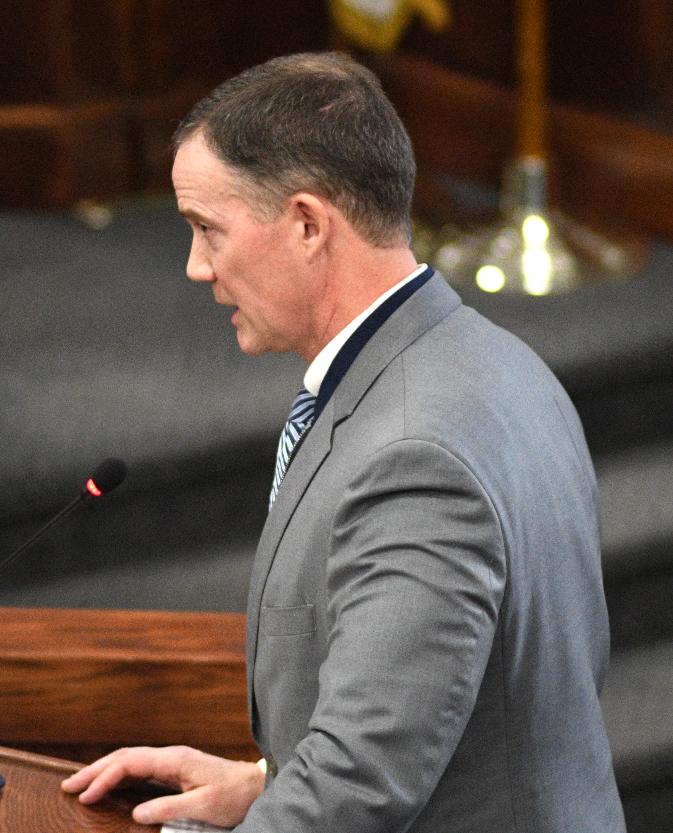 Staff Photo by Robin Rudd / Robert Long, Novonix's interim CEO, speaks to the Hamilton County Commission on Jan. 15, 2025, at the county courthouse.