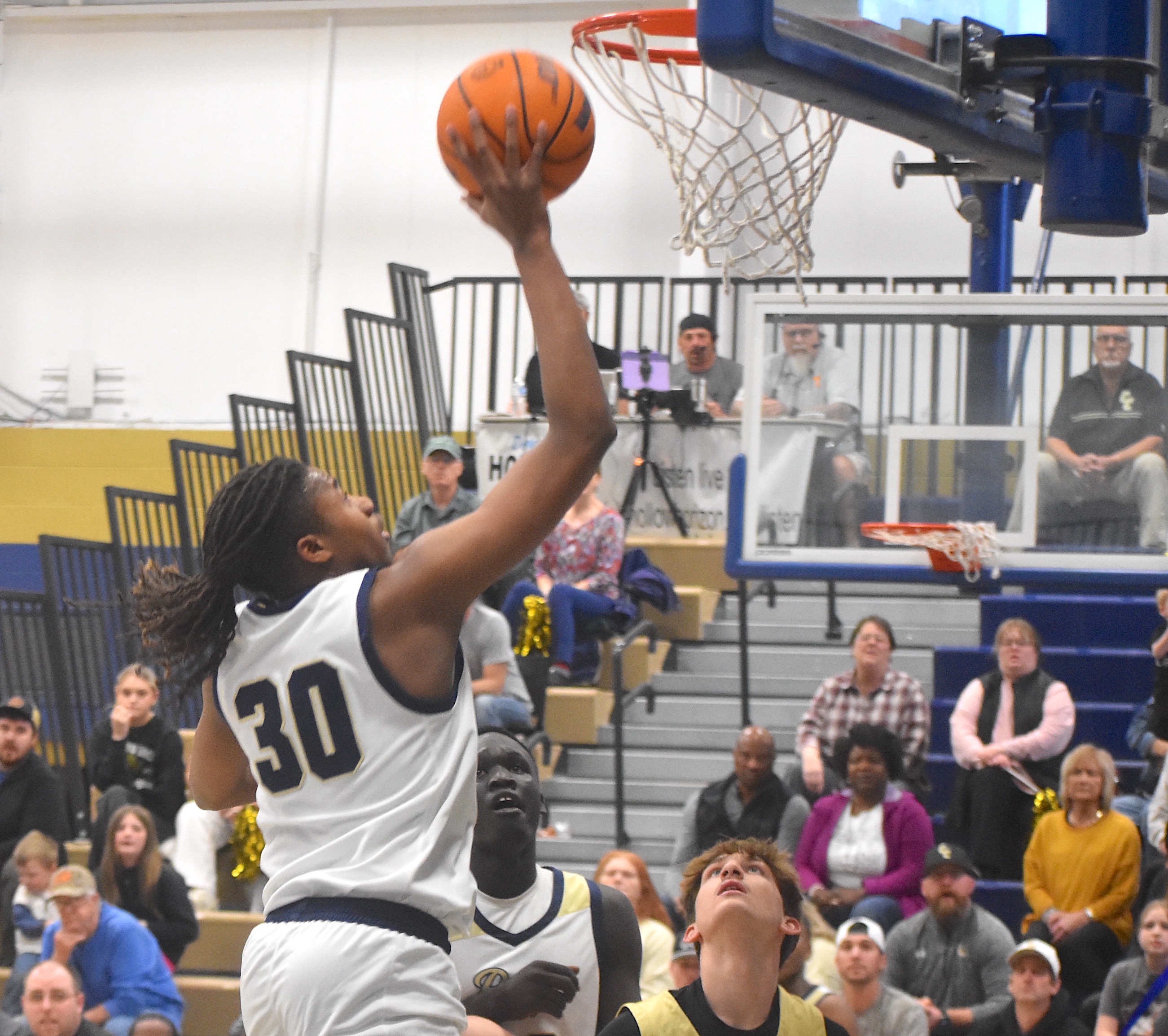 Staff photo by Patrick MacCoon / Chattanooga Prep's Derrick Roberson scores in Monday's 71-45 Class 1A sectional home win over Clay County.