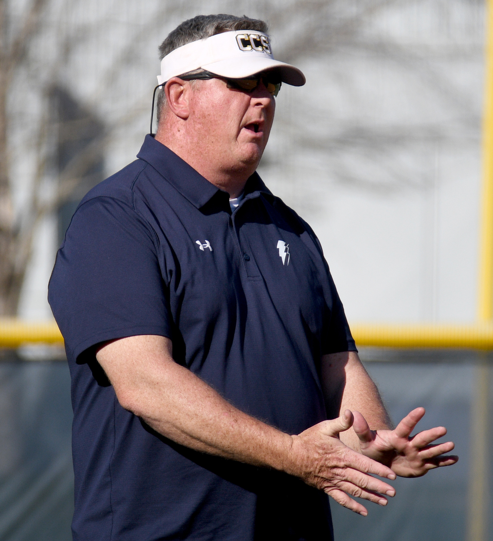 Staff Photo by Robin Rudd / Steven Rogers is the Chargers's head coach. The Chattanooga Christian Chargers hosted the Silverdale Academy Seahawks in a TSSAA softball game on March 11, 2025.