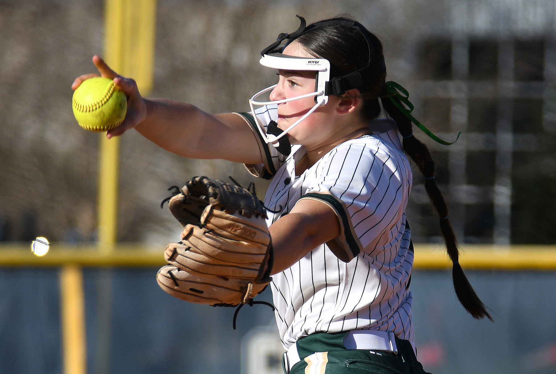 Staff photo by Robin Rudd / Bita Cox (3) unleashes a pitch for Silverdale Baptist Academy during Tuesday's 4-1 win at Chattanooga Christian School.