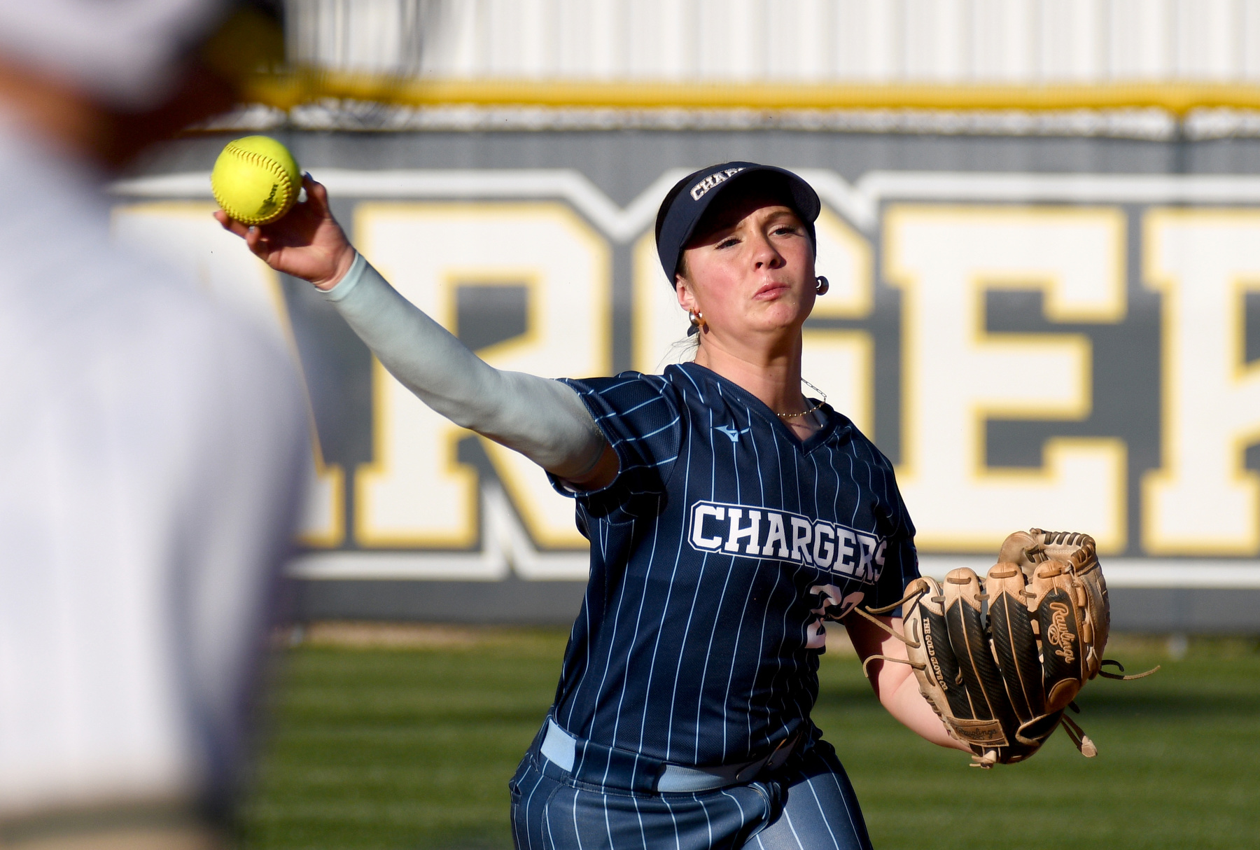 Staff Photo by Robin Rudd / Charger shortstop, Addi Lewis (22) throws to first. The Chattanooga Christian Chargers hosted the Silverdale Academy Seahawks in a TSSAA softball game on March 11, 2025.
