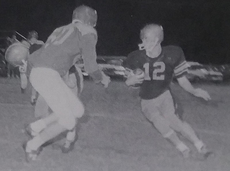 Yearbook photo/The late Billy Maxey, shown running the football during a storied high school career at Prairie Grove was posthumously inducted into the Tiger Hall of Pride Dec. 6.