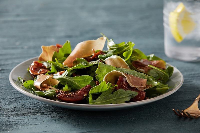 Arugula Salad With Figs Agrodolce and Prosciutto. MUST CREDIT: Photo by Tom McCorkle for The Washington Post.