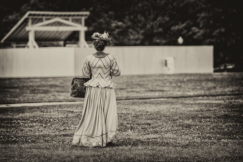 Ada Patterson walks away from her interview with Judge Parker in "Indians, Outlaws, Marshals and the Hangin’ Judge."
(Courtesy Photo/James Brewer)