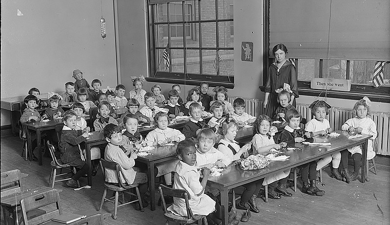 Children in a classroom between 1919 and 1929. MUST CREDIT: Library of Congress
