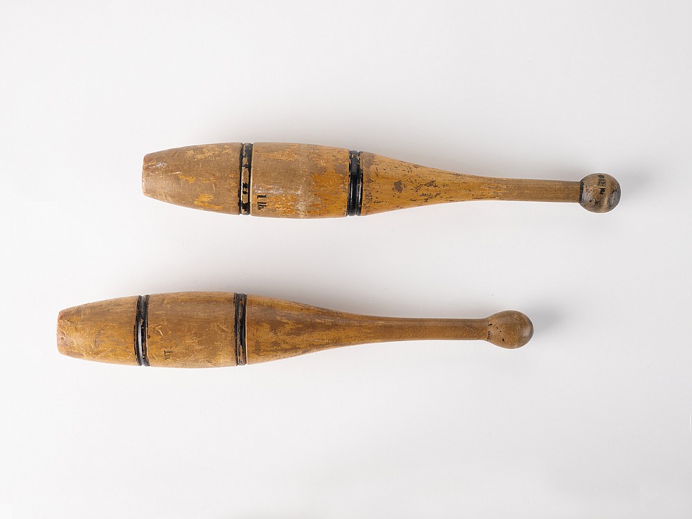 "Indian clubs" helped kids build strength as part of their PE classes. (National Museum of American History/Richard Strauss)