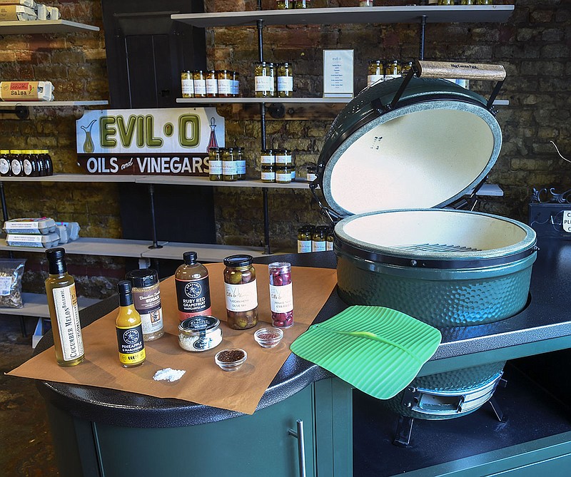 Products from Evilo Oils and Vinegars are photographed on June 16, 2020.-Photo by Grace Brown of The Sentinel-Record