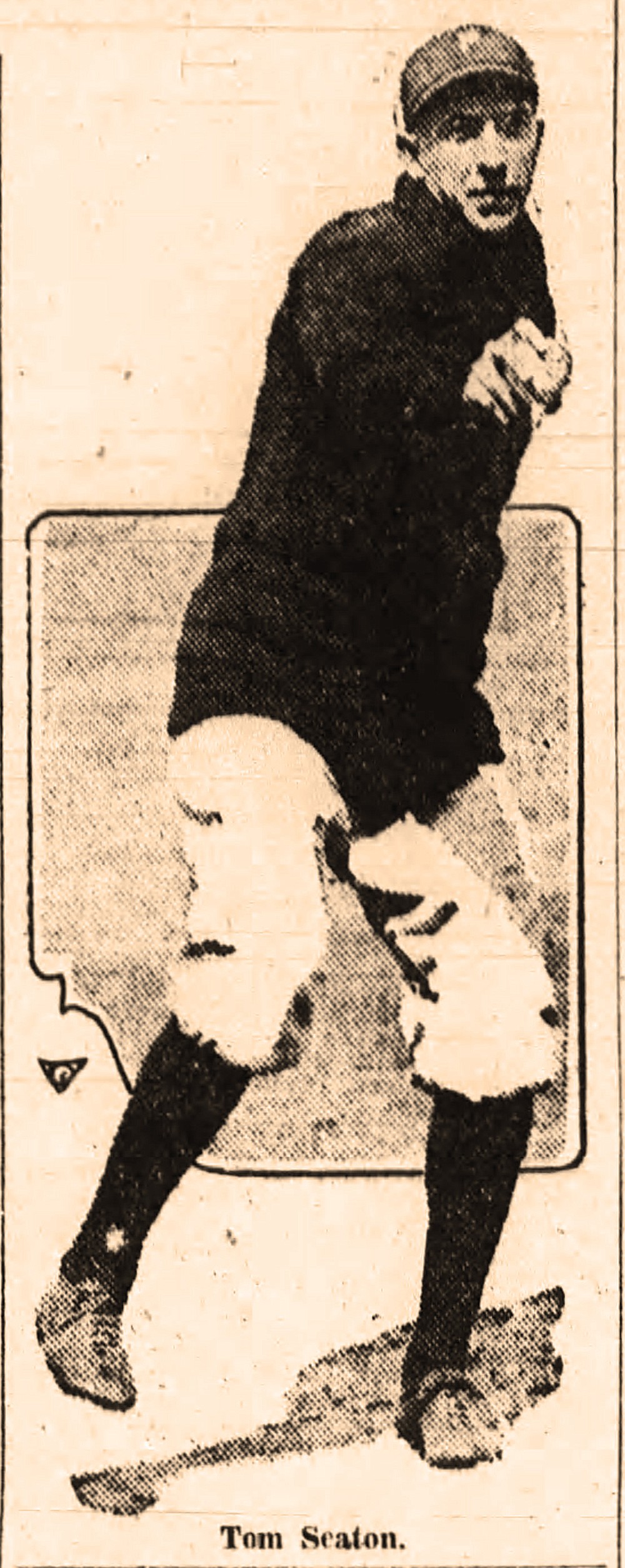 Tom Seaton from the May 27, 1920, Arkansas Democrat, reporting that the San Francisco pitcher had been hired by the Little Rock Travelers. (Arkansas Democrat-Gazette)