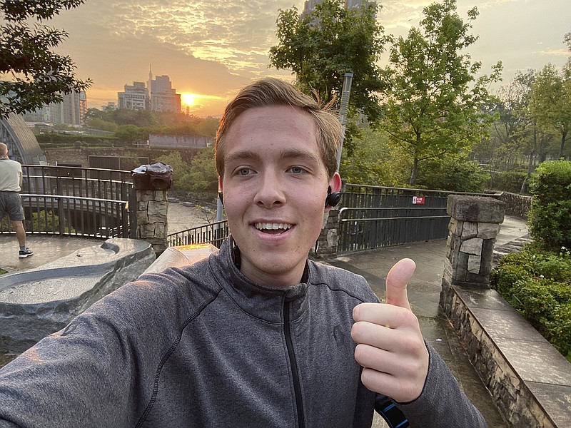 In this photo made available by Tobias Bidstrup, Tobias Bidstrup takes a selfie in Taipei, Taiwan on March 18, 2020 during a language study trip. The global coronavirus crisis, which has already thrown much of the business world into turmoil, is also disrupting summer internships, which are an important stepping stone to working life for many university students and recent graduates and a recruiting pipeline for companies. Tobias Bidstrup, a third-year international business student at Copenhagen University, had a summer internship lined up at Procter & Gamble’s London offices this summer but chose to defer it for a year rather than do a virtual version after the pandemic hit. (Tobias Bidstrup via AP)