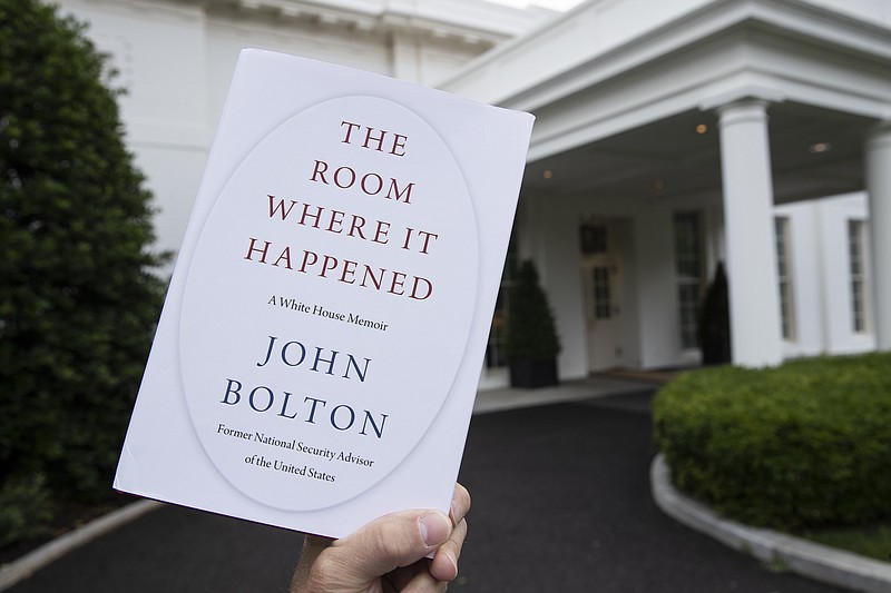 A copy of "The Room Where It Happened," by former national security adviser John Bolton, is photographed at the White House, Thursday, June 18, 2020, in Washington. (AP Photo/Alex Brandon)