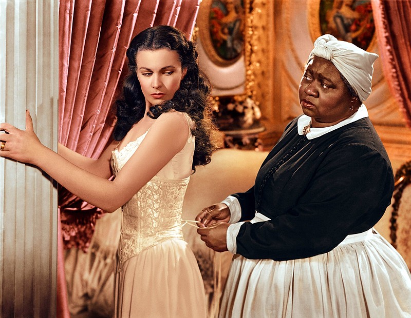 Vivian Leigh (left) and Hattie McDaniel in a scene from Gone with the Wind.