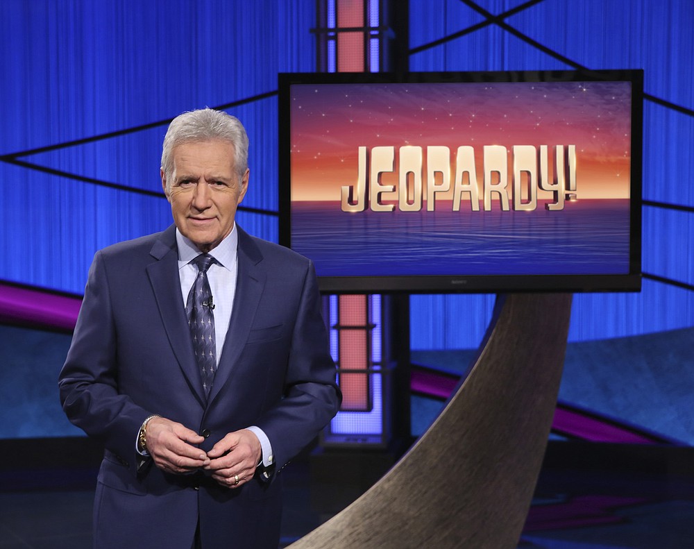 This image released by Jeopardy! shows Alex Trebek, host of the game show "Jeopardy!" The program won outstanding game show at the 47th annual Daytime Emmy Awards. (Jeopardy! via AP)