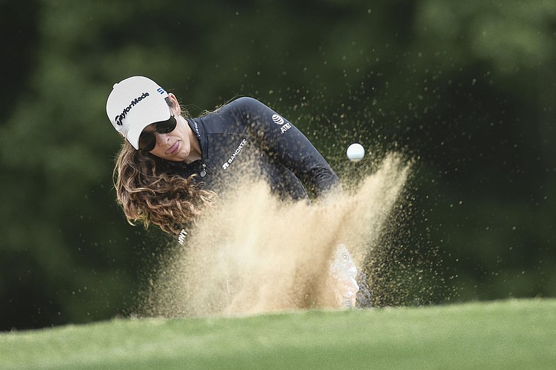 Charlie Kaijo/NWA Democrat-Gazette
Maria Fassi swingsduring the final round of the WAPT pro golf tournament in Bella Vista.