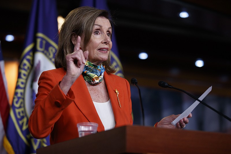 House Speaker Nancy Pelosi of Calif., speaks at a news conference on Capitol Hill in Washington, Friday, June 26, 2020. (AP Photo/Carolyn Kaster)