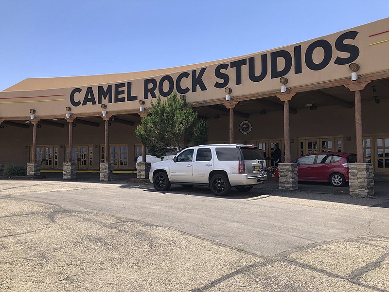 This June 25, 2020 photo shows the exterior of Camel Rock Studios, a new film studio owned by Tesuque Pueblo of New Mexico, in Santa Fe, N.M. The Native American tribe in northern New Mexico has opened up the movie studio at the site of a former casino aimed at attracting big productions in what is believed to be a first by a Indigenous tribal government in the U.S. (AP Photo/ Russell Contreras)