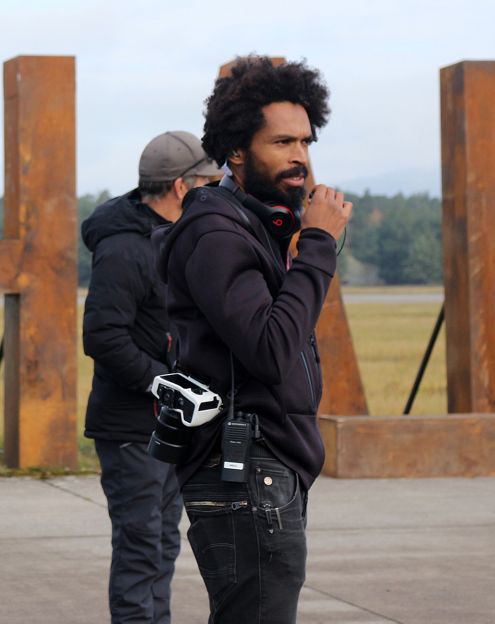 This image released by MTV shows director of photography Jason “Ninja” Williams during the production of MTV’s reality competition series, “The Challenge.” Currently airing its 35th season, the coronavirus pandemic has allowed “The Challenge” to draw in new viewers to its consistently loyal fanbase. This season’s premiere gained its highest rating in more than 14 years. (MTV via AP)