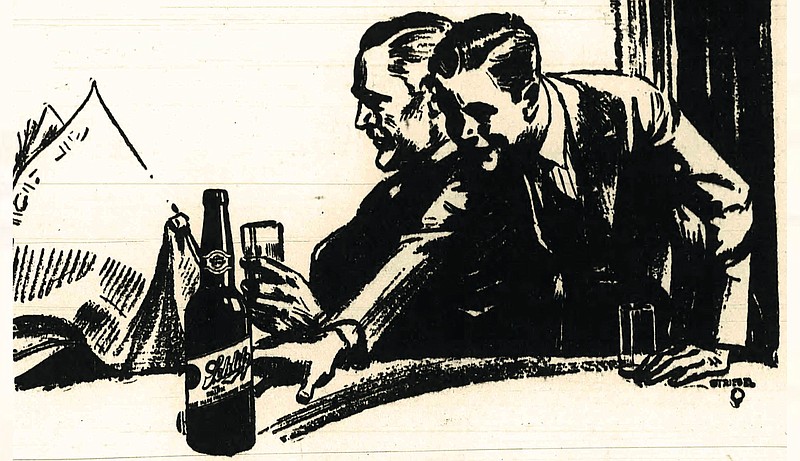 An ad for Schlitz from the July 13, 1920, Arkansas Democrat urges men to teach their sons to drink Schlitz instead of unwholesome beverages that would ferment inside their bodies. (Arkansas Democrat-Gazette)