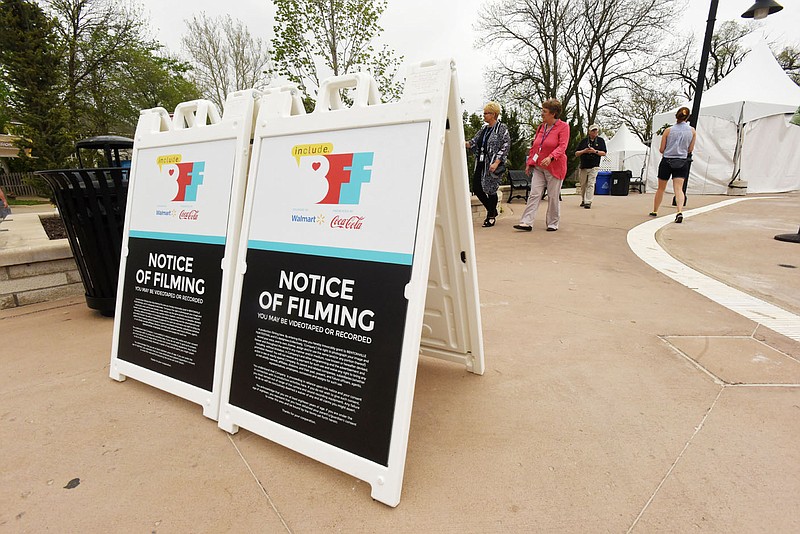 NWA Democrat-Gazette/FLIP PUTTHOFF 
Patrons attend the Bentonville Film Festival on Wednesday May 2 2018.