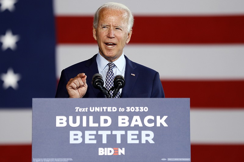 Democratic presidential candidate former Vice President Joe Biden speaks at McGregor Industries in Dunmore, Pa., Thursday, July 9, 2020. (AP Photo/Matt Slocum) story.lead_photo.caption