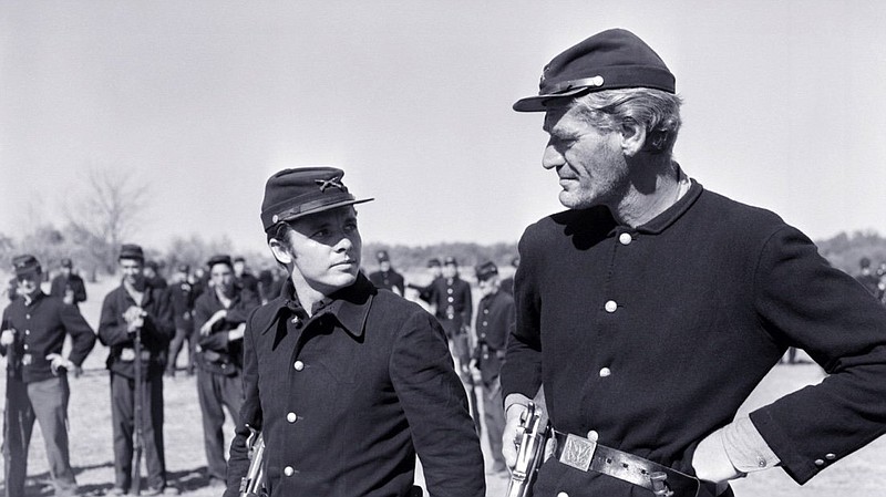 Audie Murphy (left) and John Dierks star in John Huston’s 1951 film “The Red Badge of Courage.”