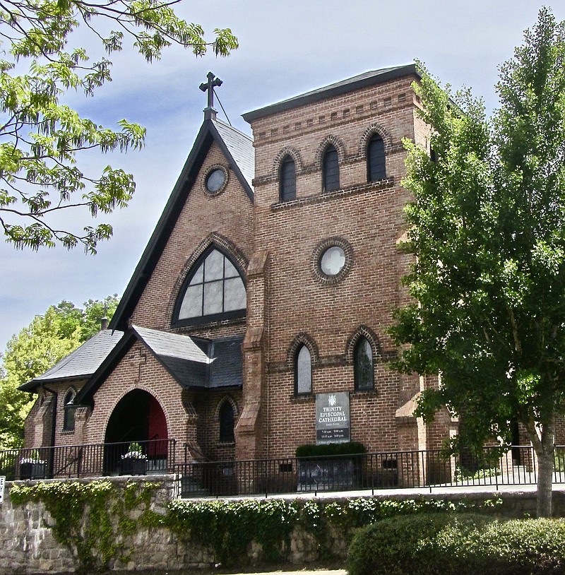 Trinity Episcopal Cathedral in Little Rock, which occupies a full block of buildings and grounds, will see a new dean and rector next month when the Rev. Amy Dafler Meaux begins her time leading the cathedral, which serves as the seat of the Episcopal Diocese of Arkansas.
(Special to the Democrat-Gazette/Marcia Schnedler)