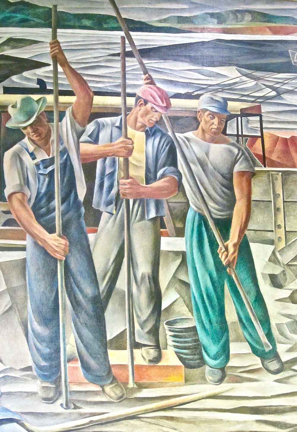 Created in a New Deal program during the Great Depression, Bentons Bauxite Mining mural can be seen in the Saline County Courthouse.
(Special to the Democrat-Gazette/Marcia Schnedler)