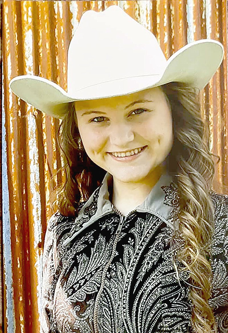 Submitted photo/Sammie Jo Moore, 17, daughter of Clayton and Sylvia Moore, of Rose, Okla., is a candidate for Miss Lincoln Riding Club during the 67th annual Lincoln Rodeo this week.