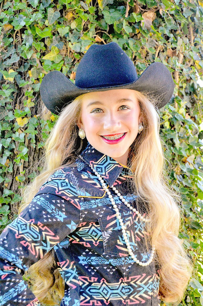 Submitted photo/Chloie Thomas, 11, daughter of Andrew and Ashley Thomas, of Farmington, is a candidate for Lincoln Riding Club Junior Queen. The pageant will be held Aug. 6-8 during the 67th annual Lincoln Rodeo.