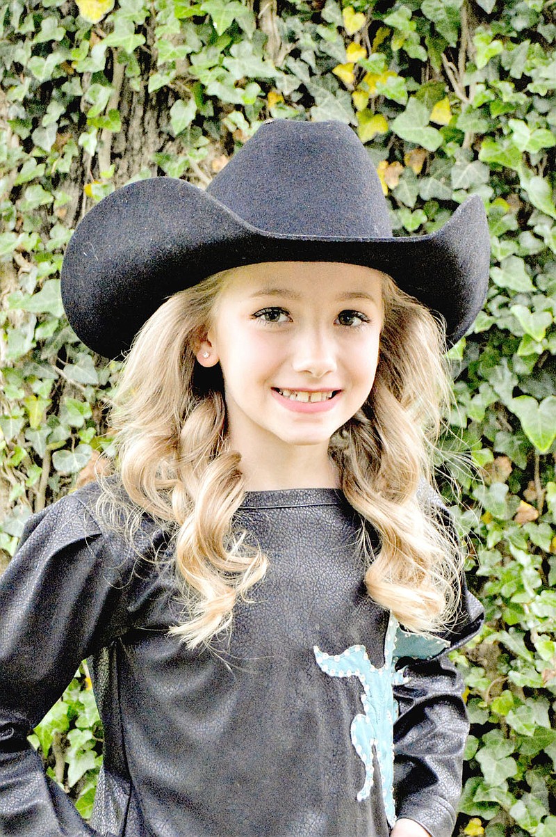 Submitted photo/Emma Parker, 7, daughter of Bryce and Jessica Parker, of Farmington, is a candidate for Lincoln Riding Club Princess. The pageant will be held Aug. 6-8 during the 67th annual Lincoln Rodeo.