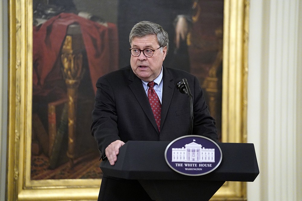 Attorney General William Barr speaks during an event on "Operation Legend: Combatting Violent Crime in American Cities," in the East Room of the White House, Wednesday, July 22, 2020, in Washington. (AP Photo/Evan Vucci)