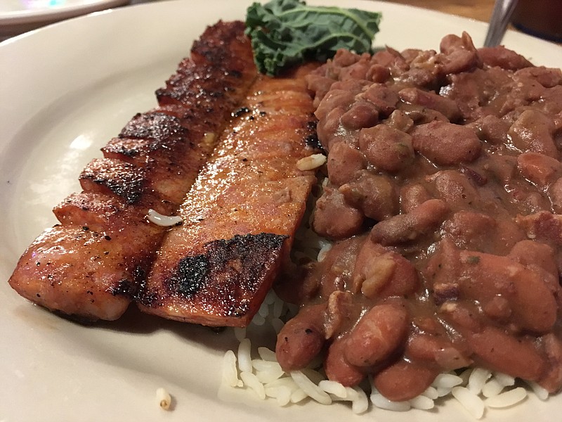 Red Beans and Rice with Andouille Sausage was a little more presentable on a plate in the Faded Rose dining room in 2018.
(Arkansas Democrat-Gazette/Eric E. Harrison)