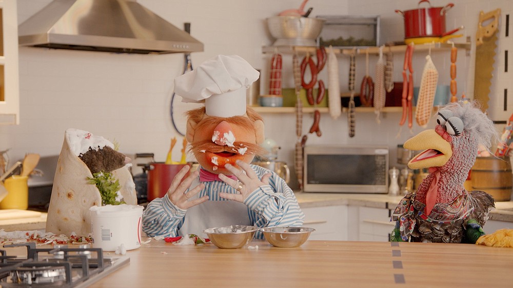 Swedish Chef and Beverly Plume serve up a satire of online cooking shows in “Muppets Now.”
