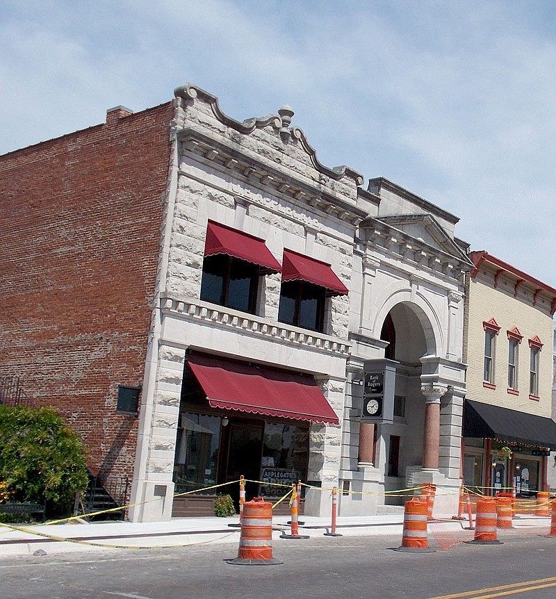 Construction of the Railyard Park is under way in downtown Rogers, but the Applegate Drug Store and Bank of Rogers buildings are original and just as beautiful as when built in 1907.

(Courtesy Photo/James Hales)