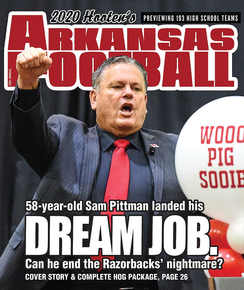 Image courtesy of Hooten's Arkansas Football
New Arkansas head football coach graces the 2020 cover of Hooten's Arkansas Football.