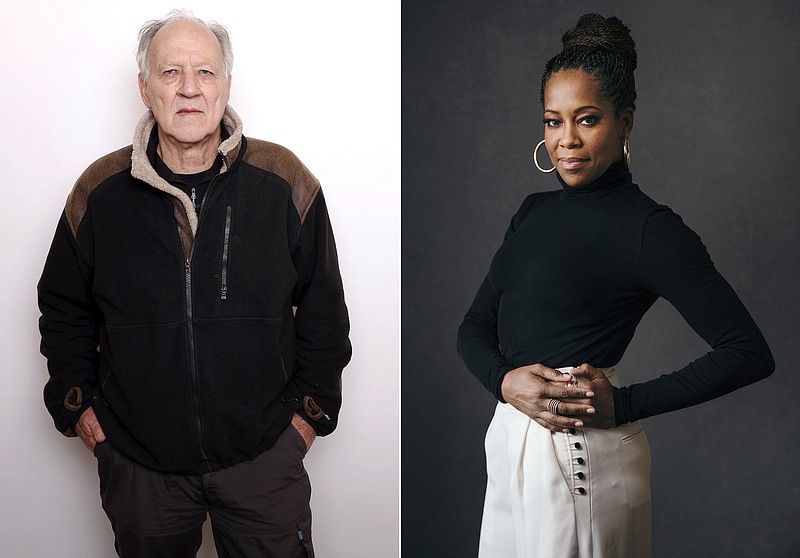 This combination photo shows actor-director Werner Herzog, left, and actress-director Regina King. The Toronto International Film Festival on Thursday unveiled a lineup featuring the directorial debut of Regina King and the latest documentary from Herzog. King directs a drama about a young Muhammad Ali, then Cassius Clay, titled “One Night in Miami,” and Herzog and Clive Oppenheimer have a meteorite documentary called “Fireball: Visitors from Darker Worlds." The festival, which is set to run Sept. 10-19, has plotted a largely virtual 45th edition due to the pandemic. (AP Photo) story.lead_photo.caption