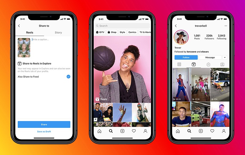 Instagram Reels lets users shoot and edit videos and watch others in a scrolling feed. The feature poses a major competitive risk to TikTok. (Instagram handout photo)