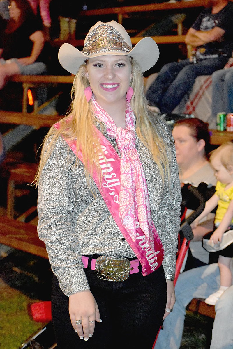 MARK HUMPHREY  ENTERPRISE-LEADER/Visiting royalty, Miss Sidney, Ia. Teigan Parker appeared at the 67th annual Lincoln Rodeo parade Friday. Parker, 19, is a member of the Northeastern Oklahoma A&M college rodeo team studying Equine and Ranch management.