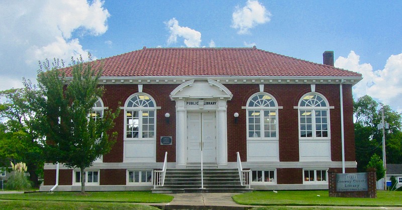 Built as a Carnegie Library a century or so ago, this building now serves as the Conway County Library.
(Special to the Democrat-Gazette/Marcia Schnedler)